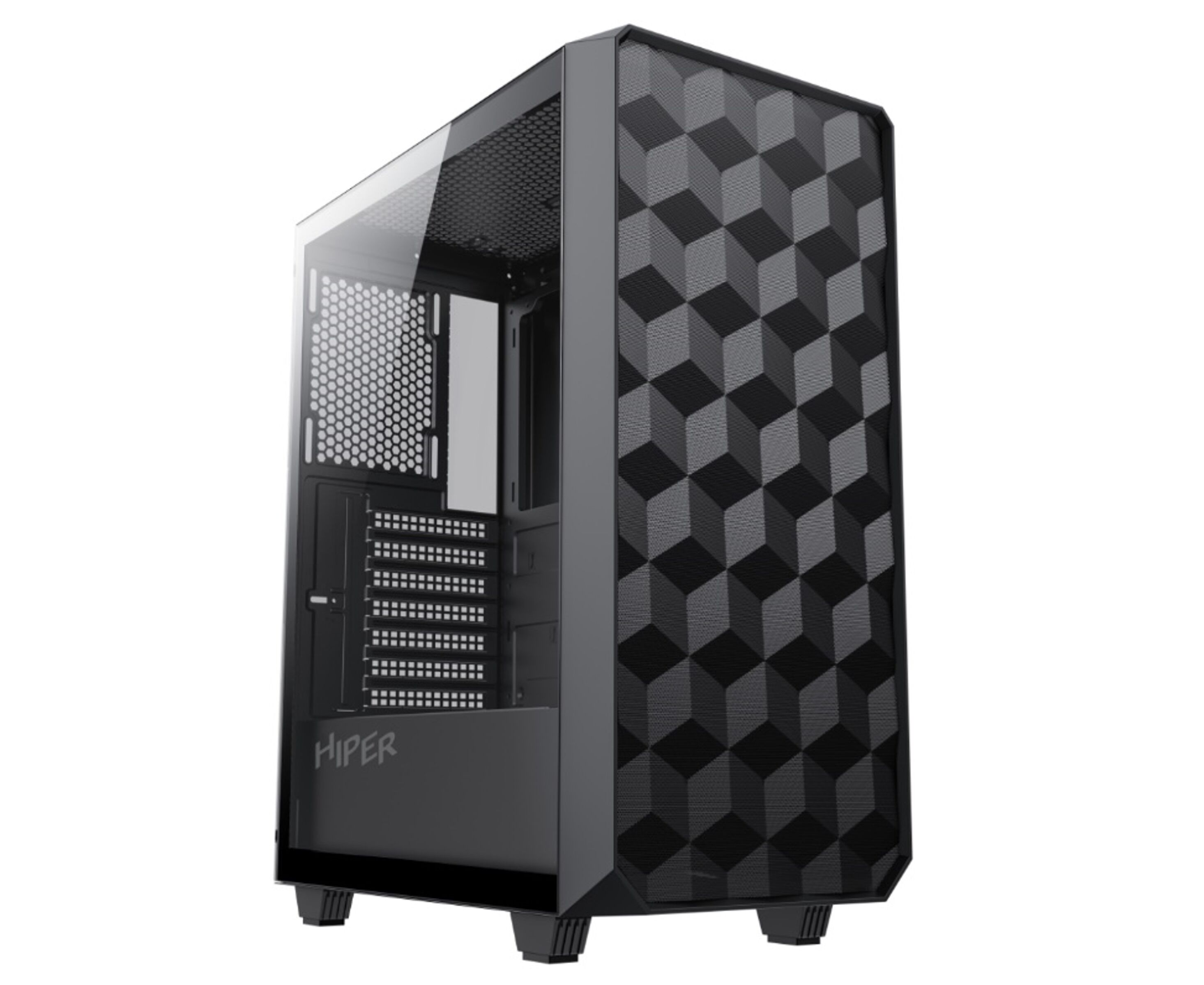 Корпус Hiper BH34-1 черный без БП ATX 3x120mm 2x140mm 1x USB3.0 1x USB3.1 audio bott PSU