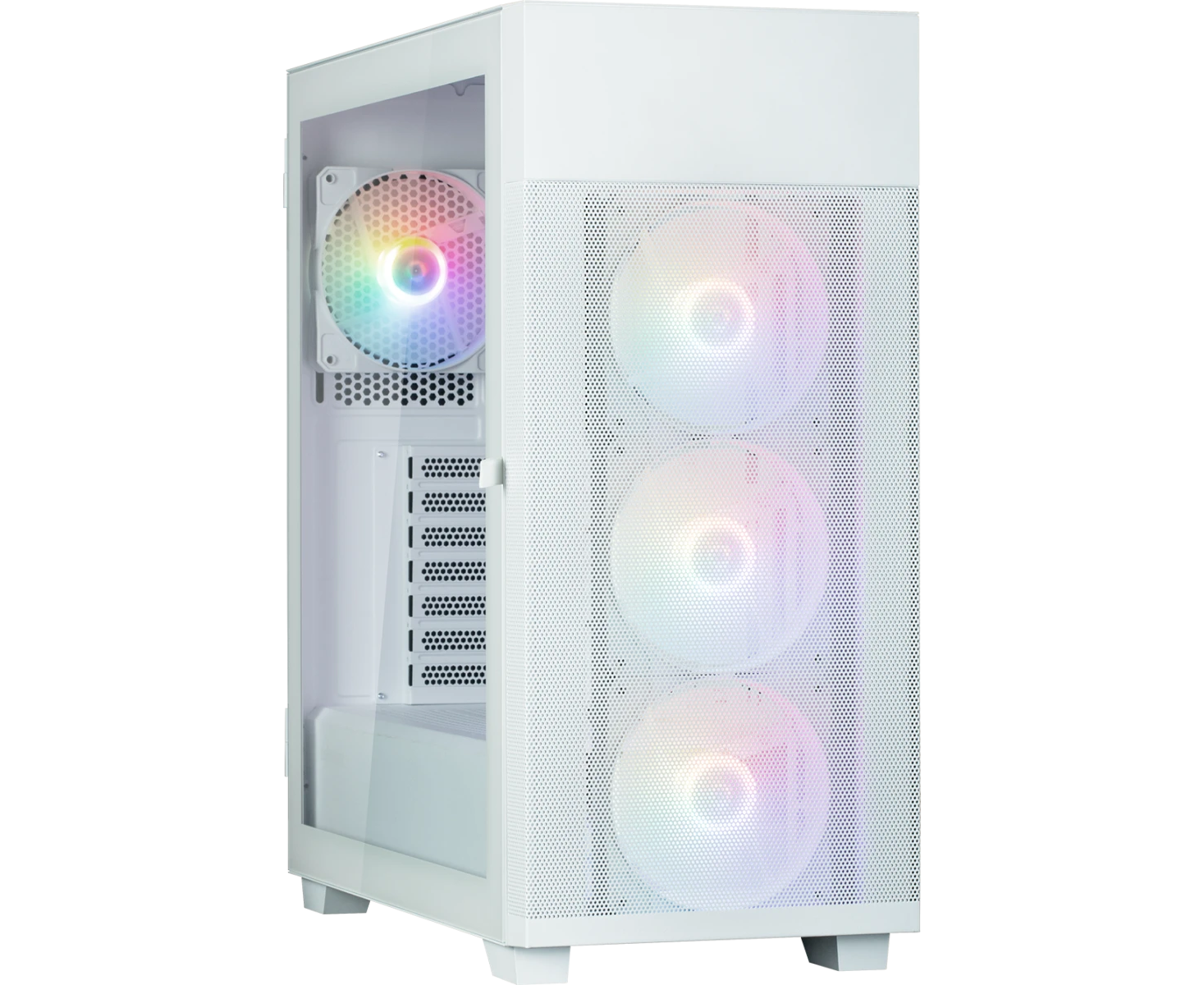 Корпус ZALMAN S5 Neo, ATX, White, Window, 2x Combo (3.5" or 2.5"), 4x2.5", 1x USB2.0, 1x USB3.1, Front 3x120mm FRGB, Rear 1x120mm FRGB