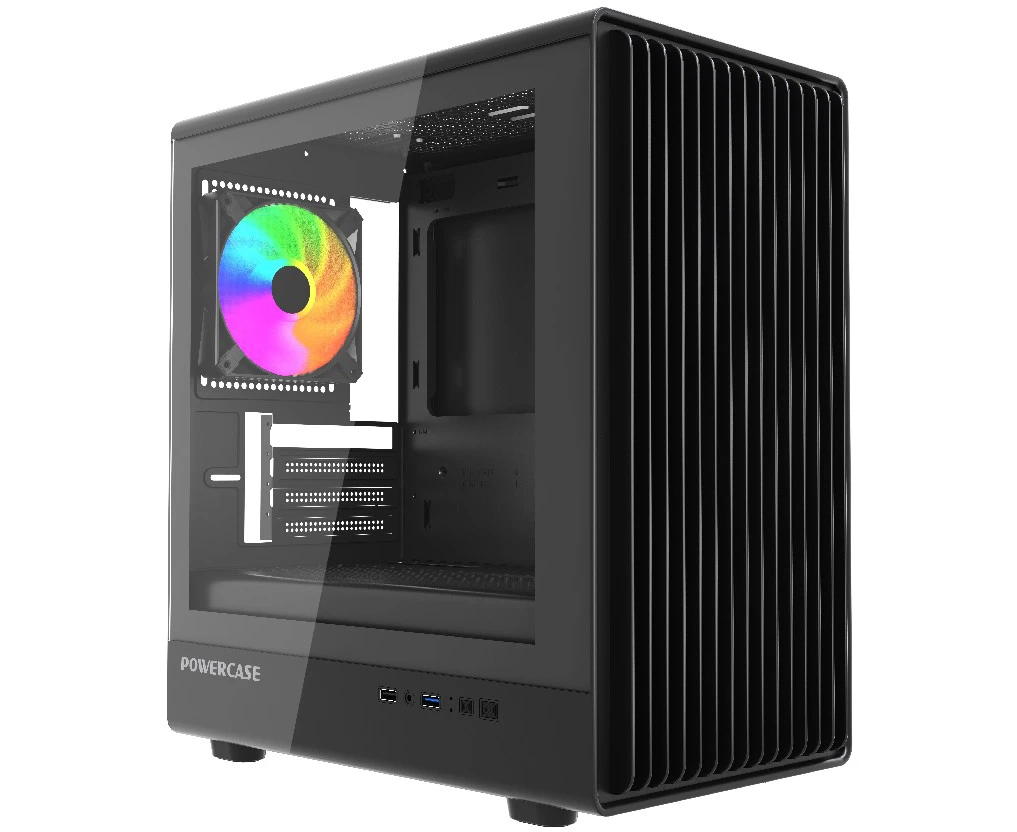 Корпус Powercase Mistral Micro C4 B ARGB (CMMCB-A4), Tempered Glass, 4x 120mm ARGB PWM Fan, чёрный, m ATX