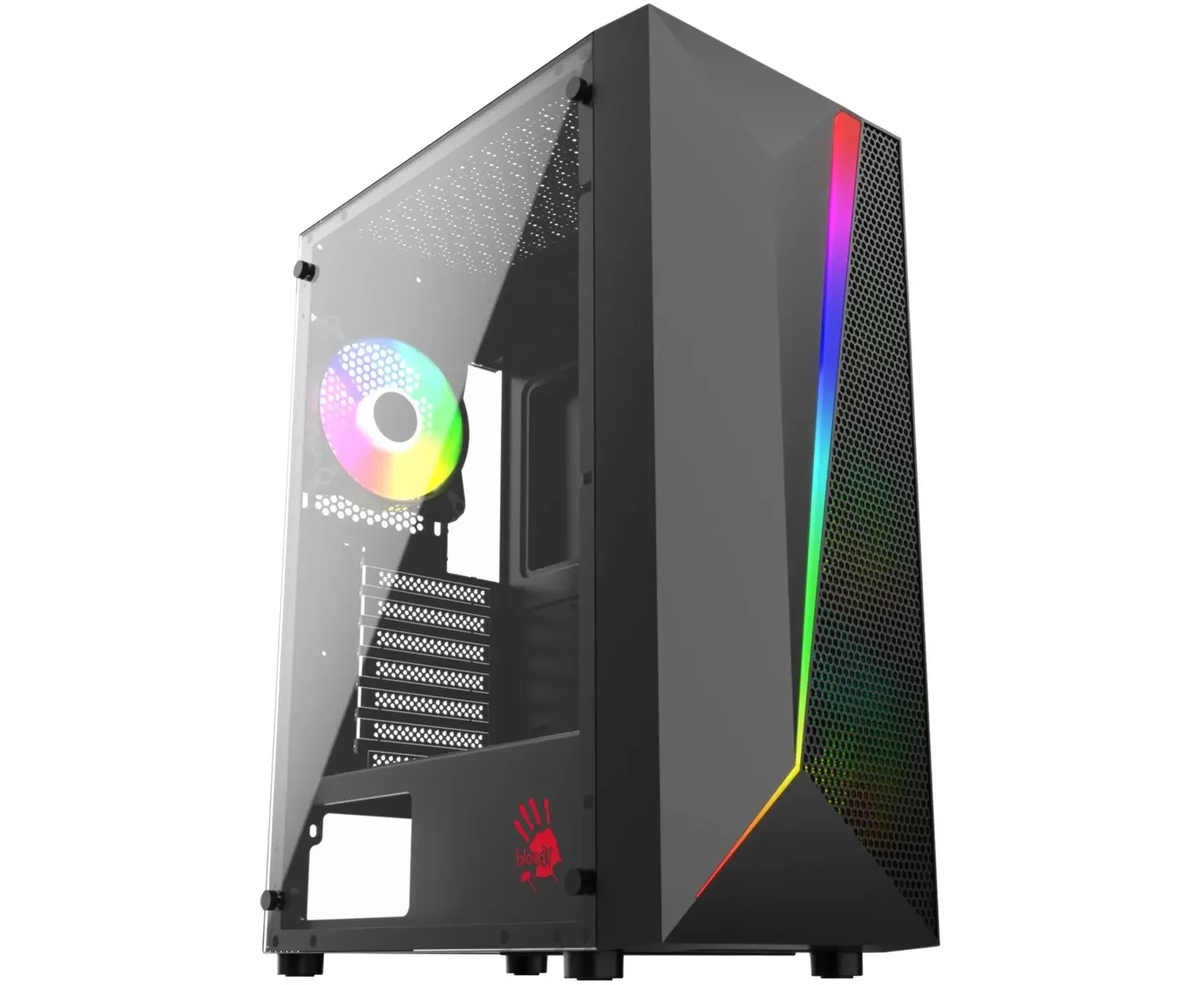 Корпус Bloody BD-CC106 F черный без БП ATX 4x120mm 1x USB2.0 1x USB3.0 audio bott PSU