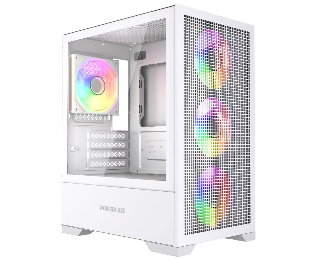Корпус Powercase Mistral Micro B315 W (CMMB315 W-A4), Tempered Glass, 4x 120mm ARGB PWM Fan, белый, m ATX