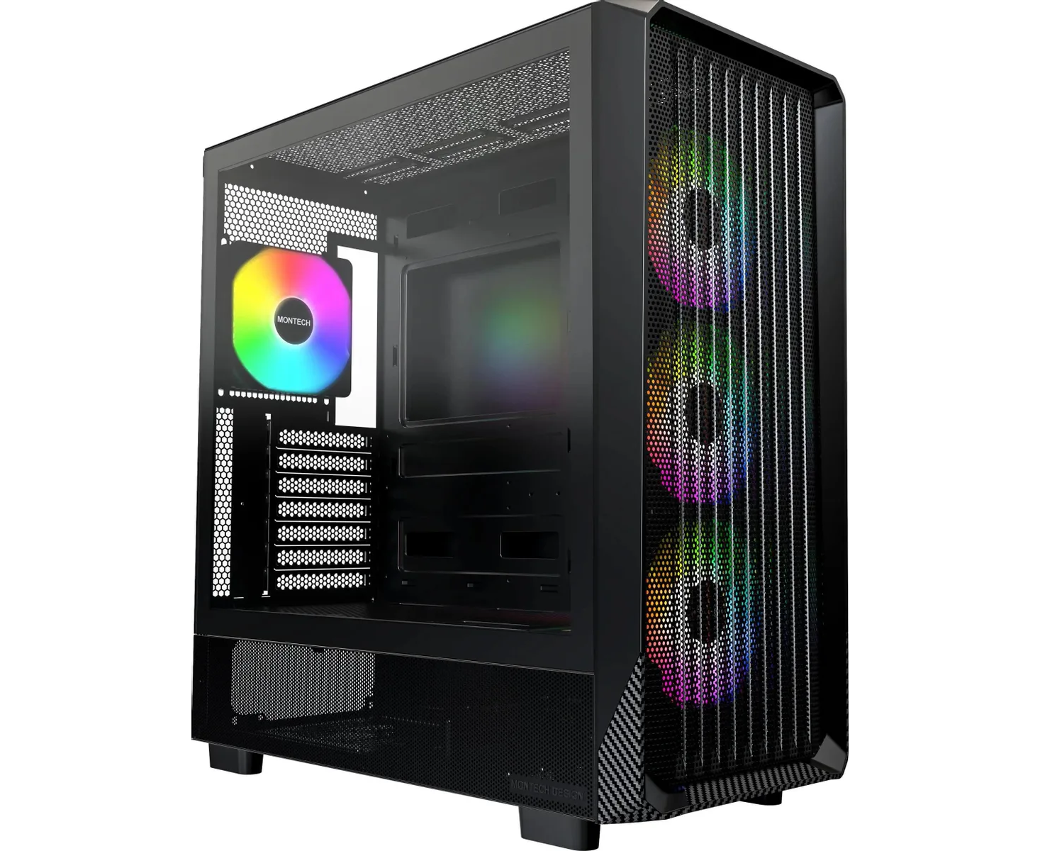 Корпус Montech X5 черный без БП ATX 4x120mm 1x USB2.0 1x USB3.0 audio bott PSU