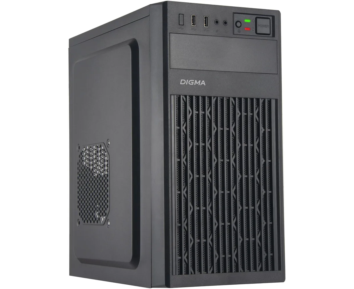 Корпус Digma DCC-MN302 черный без БП m ATX 1x80mm 2x120mm 1x USB2.0 1x USB3.0 audio