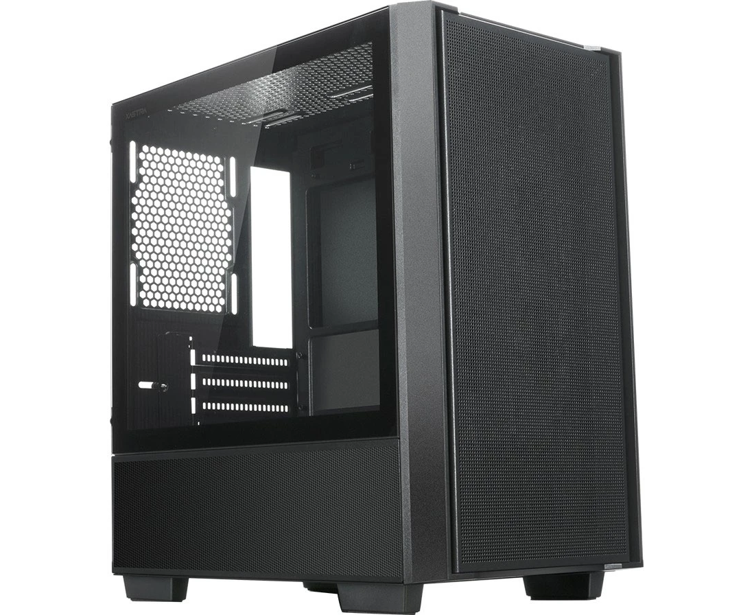 Корпус XASTRA A400 M 0 F Black (A400 M-0 F) m ATX/Mesh/Screwless TG+Mesh/ no fans