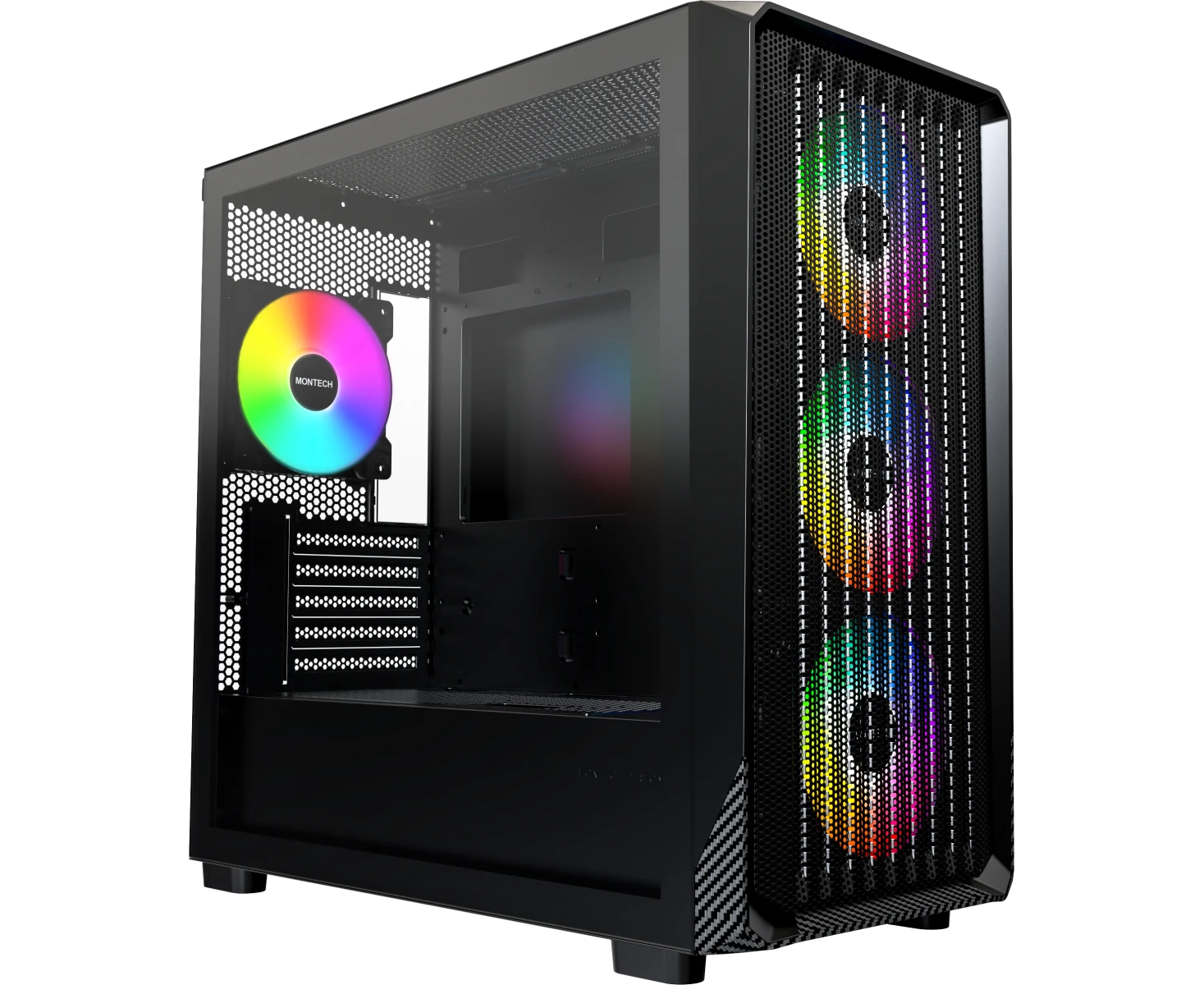 Корпус Montech X5 M Black / m ATX / 3x120mm & 1x140mm ARGB fans