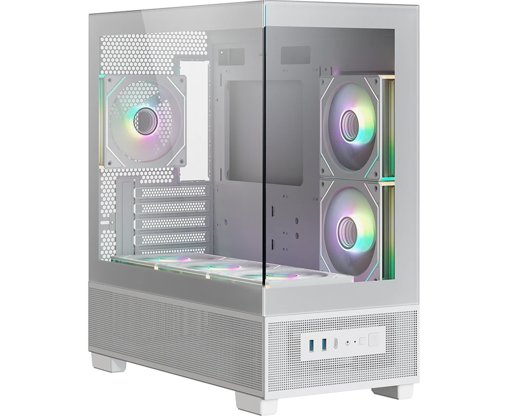 Корпус XASTRA Q500 M 6 ARGB-C10-UC White (Q500 M-6 FM12 A-C10-UC-WH) m ATX/Aquarium/Screewless/ 6x120mm ARGB PWM FM fans/Argb+PWM HUB 10port/ Type-C