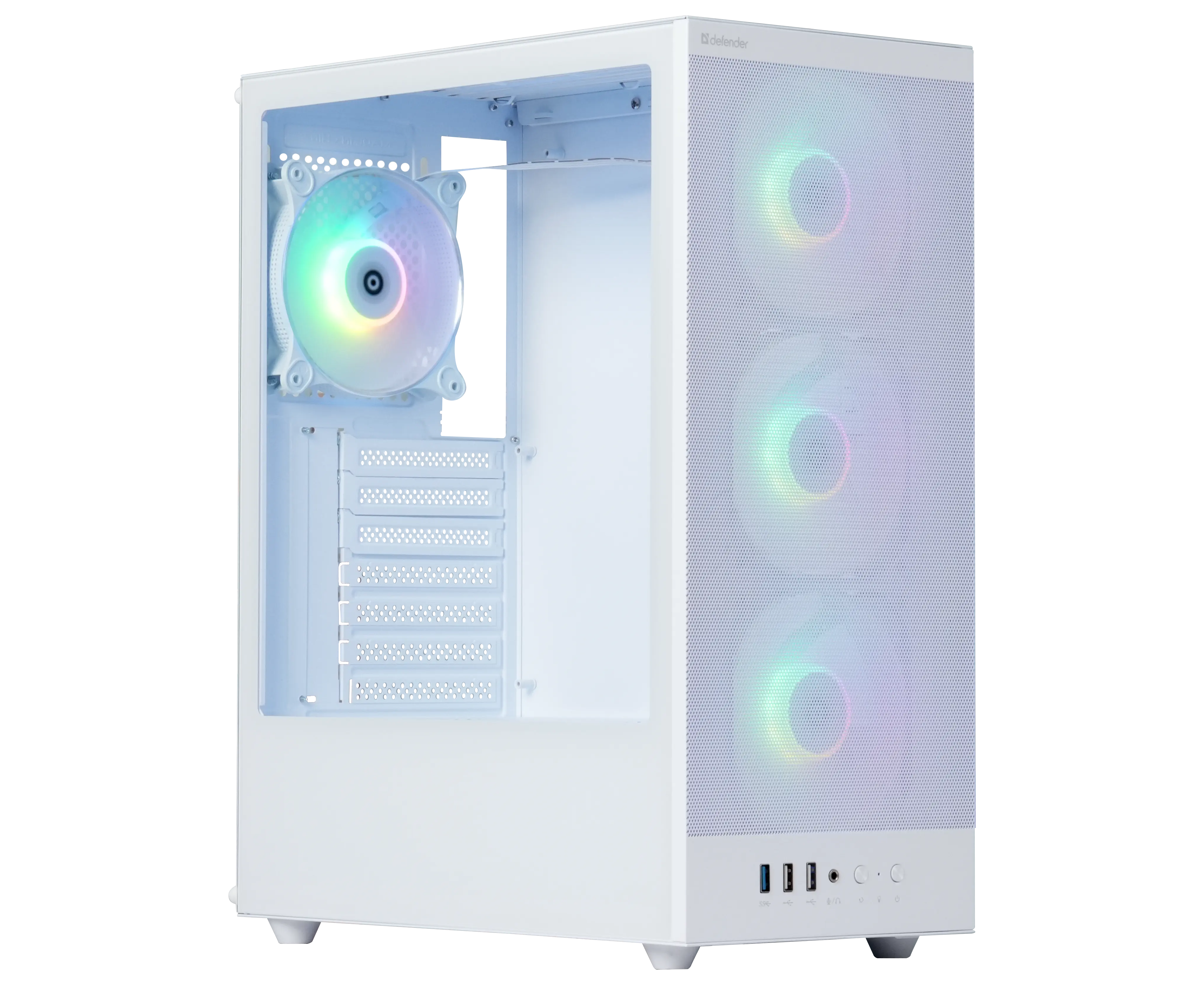 Корпус Defender Raptor X (25123) белый, ATX, 4fans, switch M/B Sync