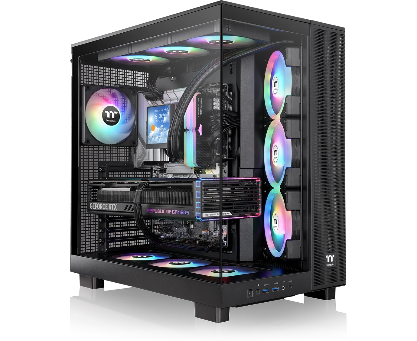 Корпус Thermaltake View 380 XL TG ARGB (CA-11 E-00 M1 WN-00) черный без БП E-ATX 2x120mm 2x USB3.0 audio bott PSU