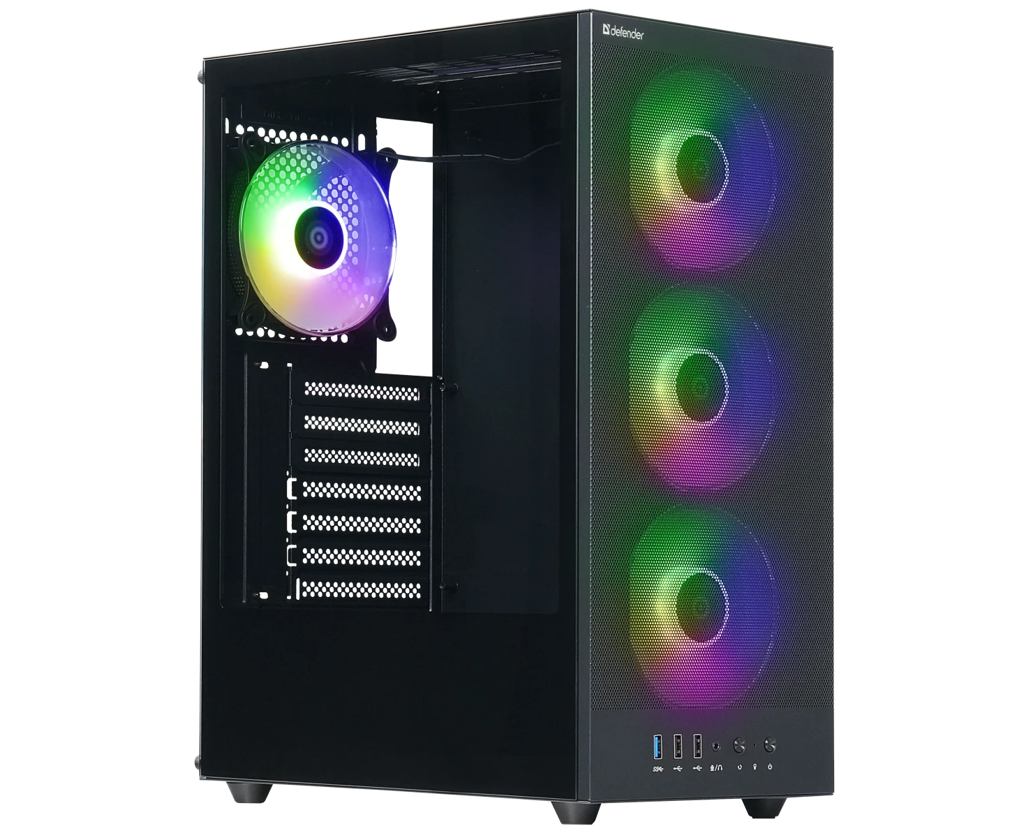 Корпус Defender Raptor X (25122) черный, ATX, 4fans, switch M/B Sync