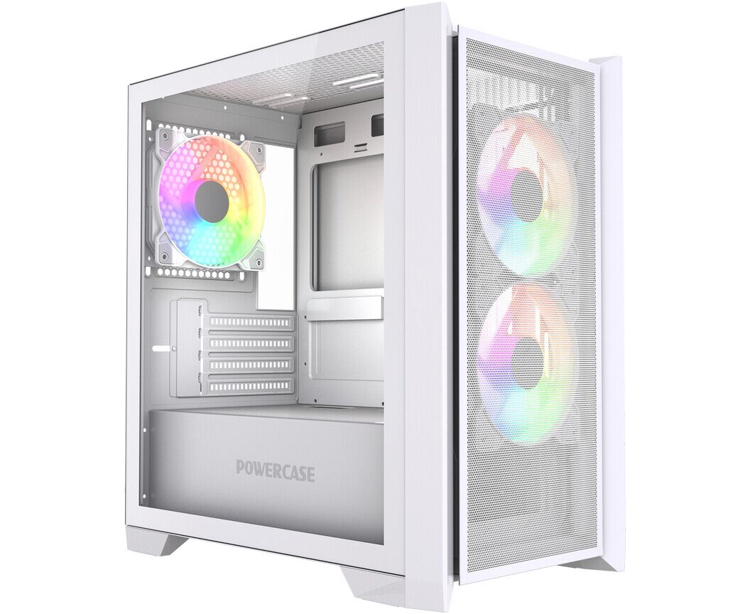 Корпус Powercase Alisio Micro Z3 W ARGB V2 (CAMZW-A3-V2), Tempered Glass, 3x 120mm ARGB fan, белый, m ATX