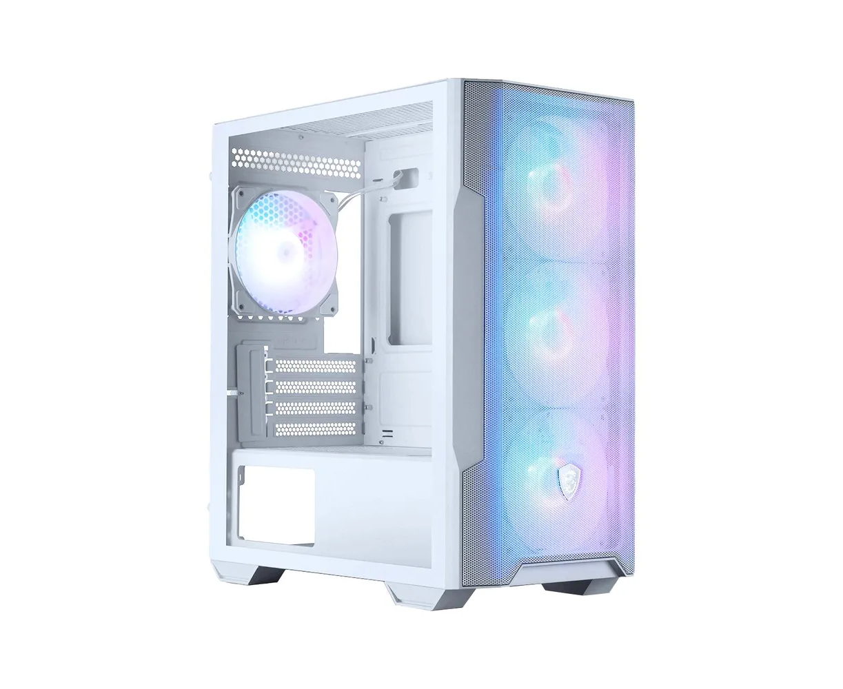 Корпус MSI MAG Forge M100 R White (306-7 G20 W24-HH9) Mini-Tower, MATX, 1x USB 3.0, 2x USB 2.0, 4x120mm ARGB Fan, ARGB Control Board, TG