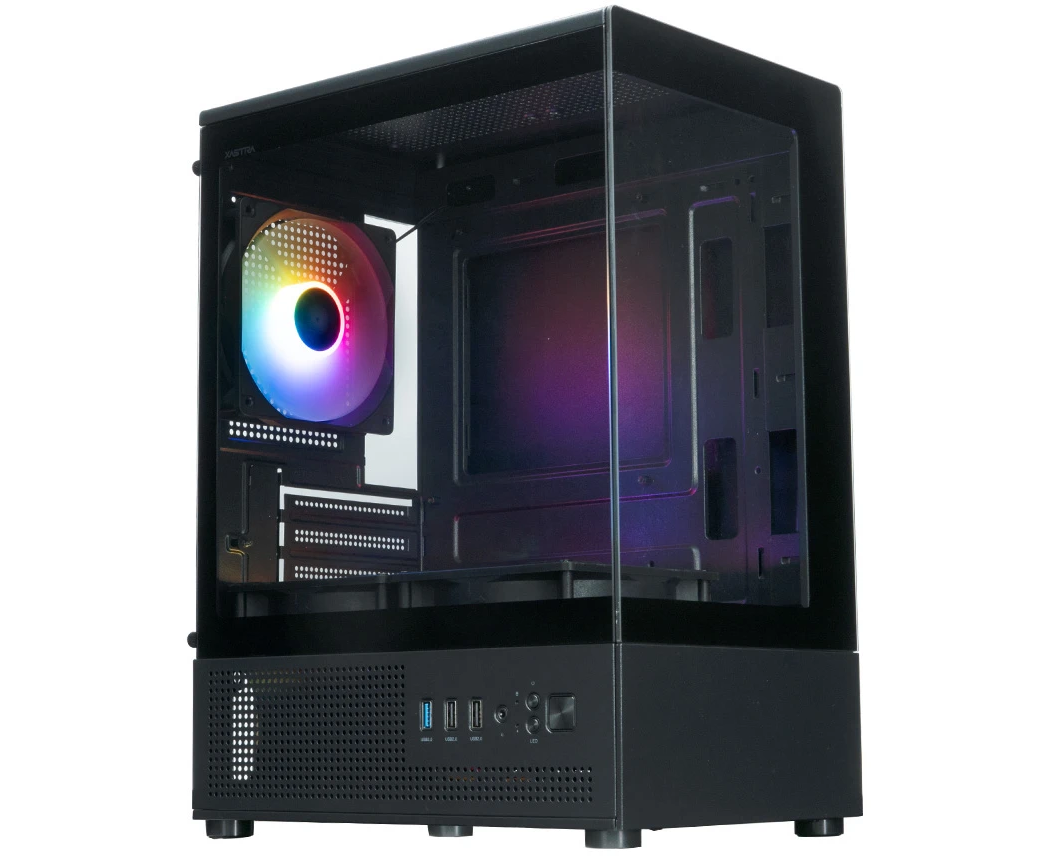 Корпус XASTRA Q300 M 3 FRGB Black (Q300 M-3 FC12 F) m ATX/Aquarium/Screewless/ 3x120mm FRGB FC fans