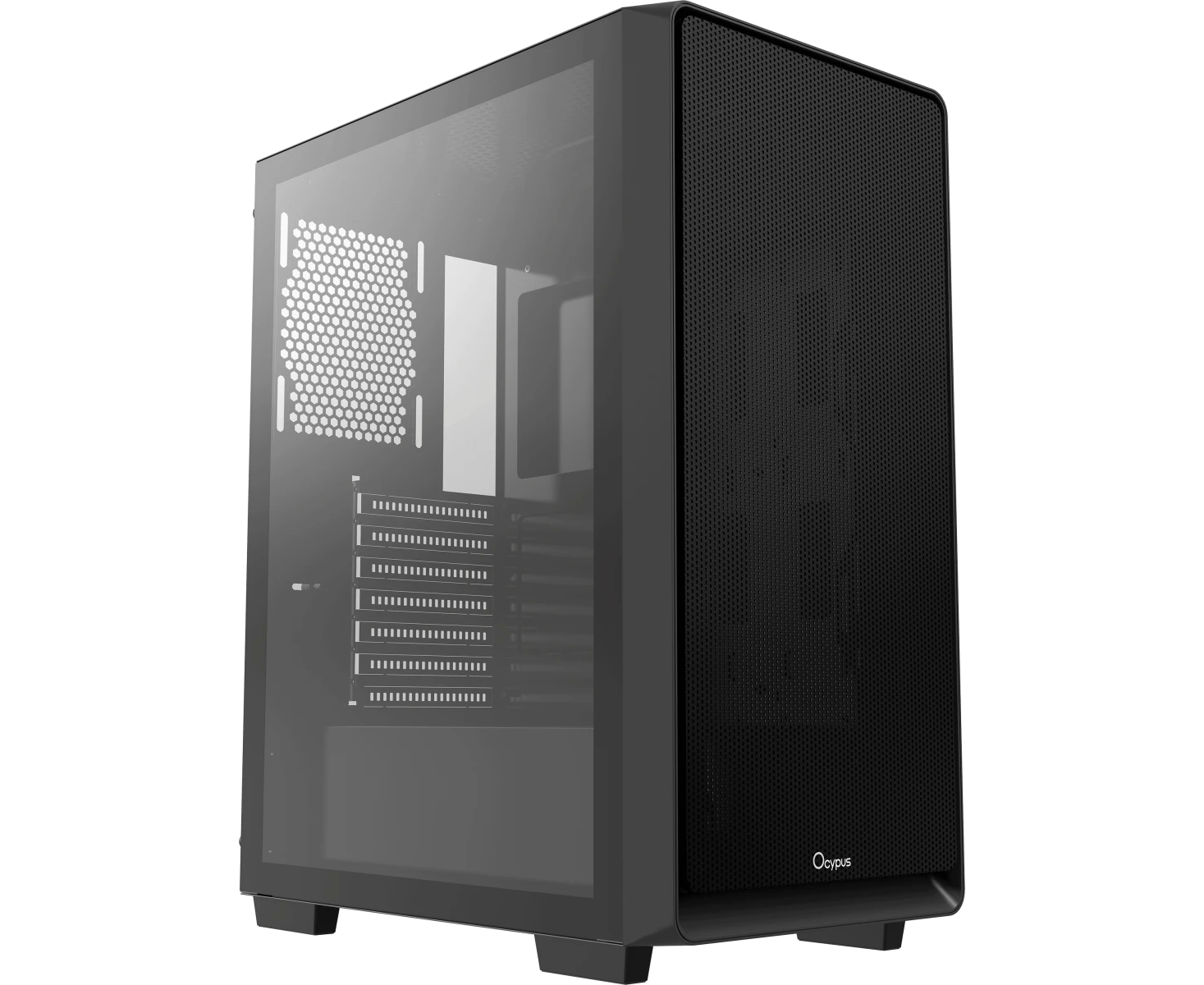 Корпус Ocypus Gamma C60 BK (Gamma-C60-B-KG000 XX-GL) ATX / win / black / no PSU / Tempered Glass