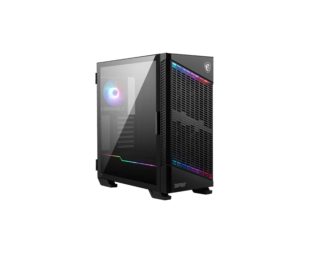 Корпус MSI MPG Velox 100 P Airflow (306-7 G18 P26-HH9) 2x USB 3.0, 1x Type C, 1x120mm ARGB Fan, 3x120mm Black Fan, ARGB Control Board, Tempered Glass