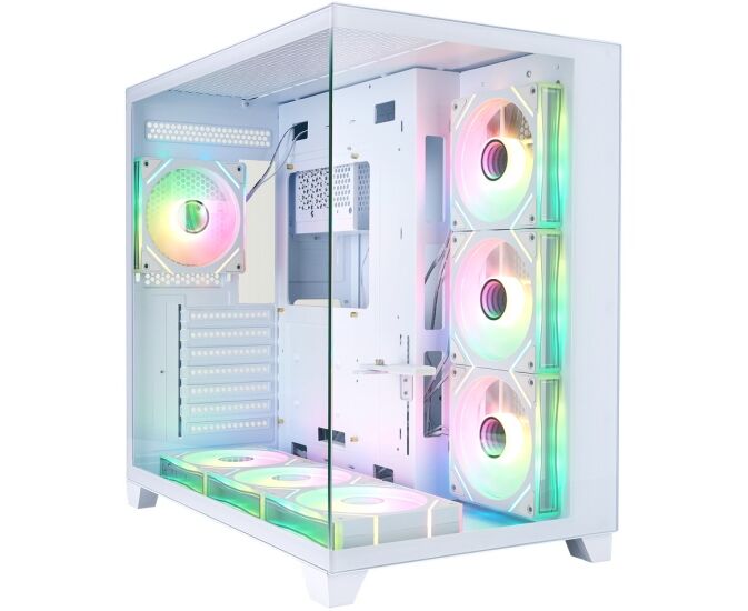 Корпус 1 STPLAYER Megaview MV8-TP ARGB White (MV8-TP-WH-6 FC7 R-W-1 FC7-W-HUB2)/ ATX / 7x120mm ARGB fans hub