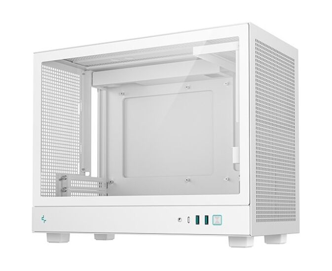Корпус Deepcool CH160 Plus WH без БП, боковое окно (закаленное стекло), белый, Micro ATX/Mini-ITX