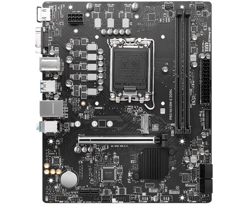 MB s1700 MSI PRO H610 M-E DDR4, Socket1700, Intel H610, 2x DDR4, PCI-Ex16, 4 SATA3, 7.1-ch, GLAN, 4 USB 3.2, VGA, HDMI, m ATX