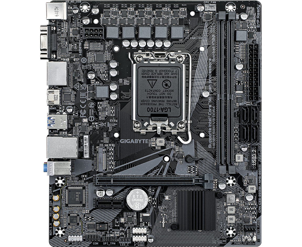 MB s1700 Gigabyte H610 M S2 H V3 DDR4 Soc-1700 Intel H610 2x DDR4 m ATX AC`97 8ch(7.1) Gb LAN+VGA+HDMI+DP