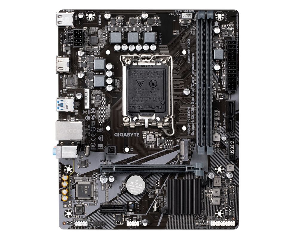 MB s1700 Gigabyte H610 M K DDR4, Intel H610, 2x DDR4-3200, HDMI, 1x PCI-Ex16, 1x PCI-Ex1, 2x SATA3, 1x M.2, 8 Ch Audio, G Lan, (4+2)x USB2.0, (2+2)x USB3.2, m ATX, RTL