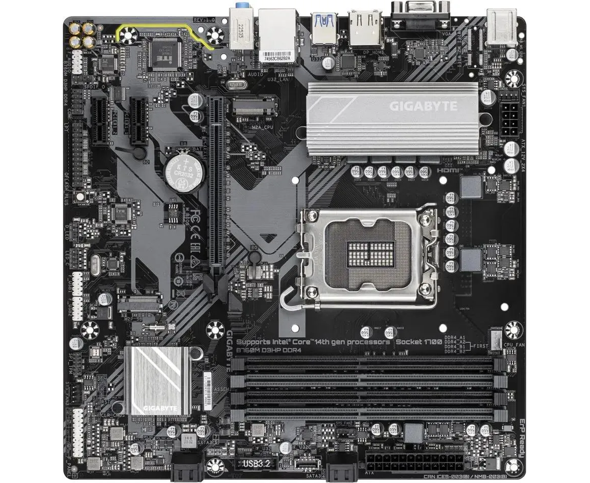 MB s1700 Gigabyte B760 M D3 HP DDR4, Intel®B760, 4x DDR4-3200, D-SUB+HDMI+DP, 1x PCI-Ex16, 2x PCI-Ex1, 4x SATA3(RAID 0/1/5/10), 2x M.2, 8 Ch Audio, G Lan, (2+4)x USB2.0, (3+2)x USB3.2, (0+1)x USB3....