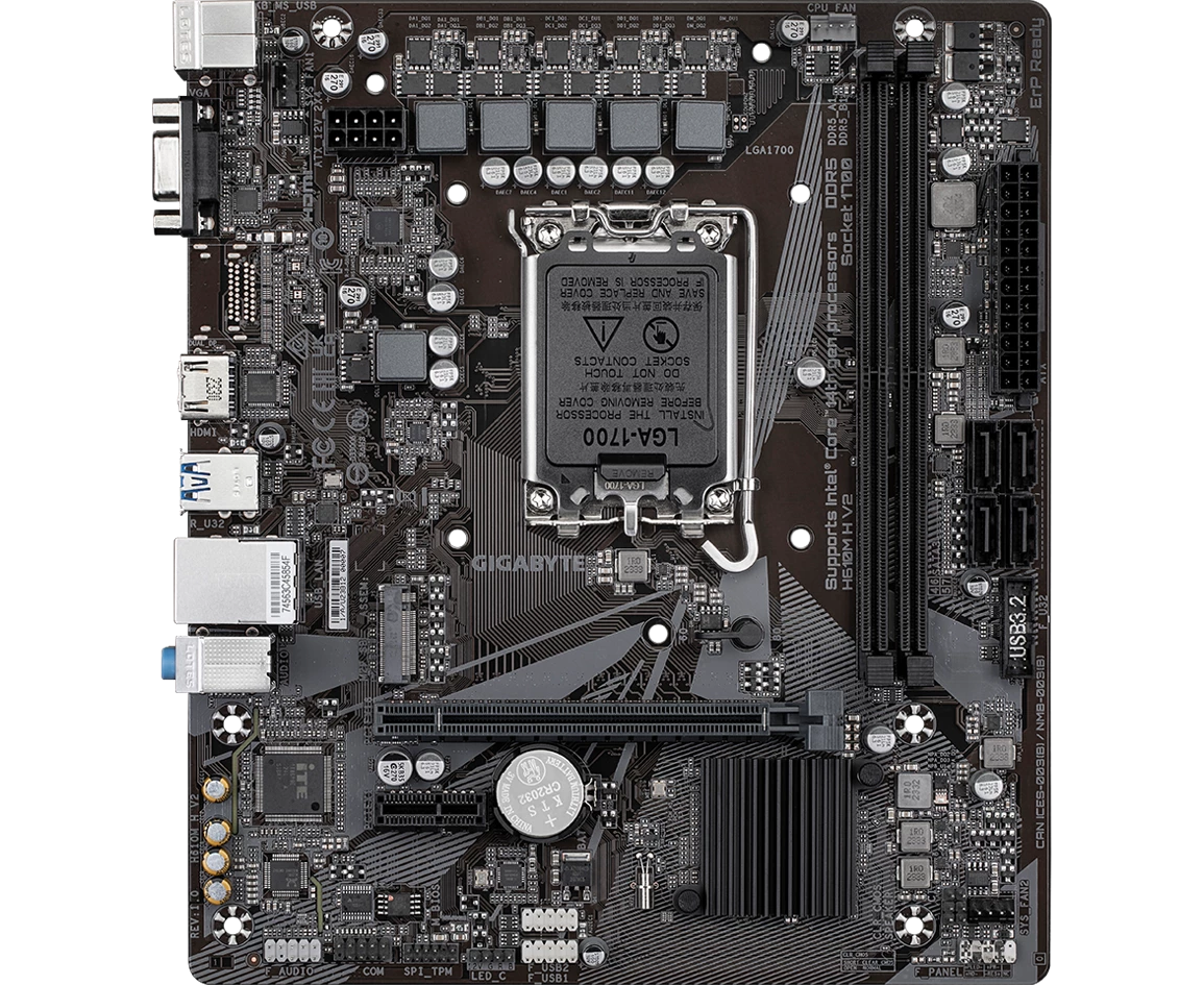 MB s1700 Gigabyte H610 M H V2, Intel H610, 2x DDR5-5600 МГц, 1x PCI-Ex16, 1x M.2, Micro-ATX