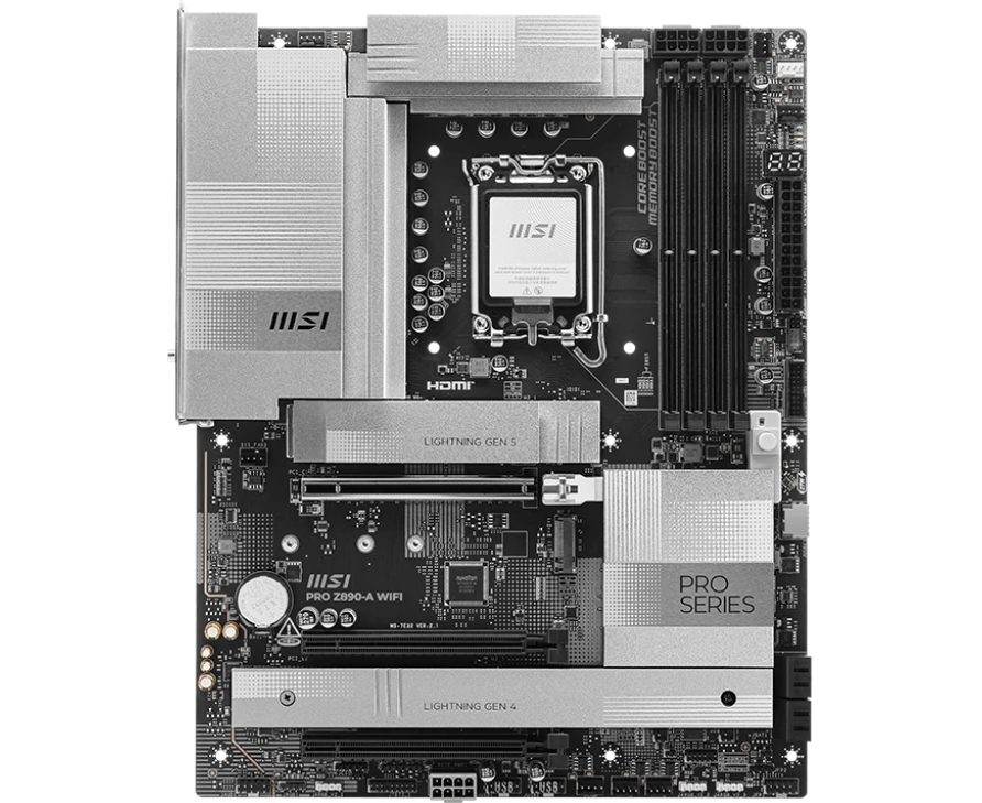 MB s1851 MSI Pro Z890-A Wifi, 4*DDR5, 3*PCI Ex16, 4*M.2, 2*Type C, 3*USB3.2 Gen2, 6*USB3.2 Gen1, 4*USB2.0, 4*SATA3.0, 5 G, 2x Type-C(DP), HDMI, ATX, RTL