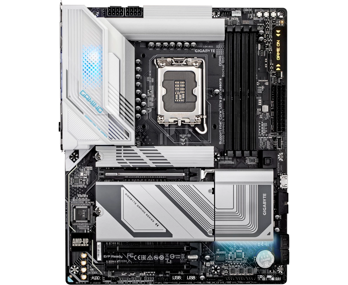 MB s1851 Gigabyte Z890 Gaming X Wifi7, Intel Z890, 4x DDR5-6400 МГц, 3x PCI-Ex16, 4x M.2, Standard-ATX
