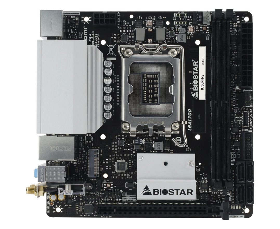 Материнская плата Biostar B760 NH-E, LGA 1700, Intel B760, mini-ITX, Ret