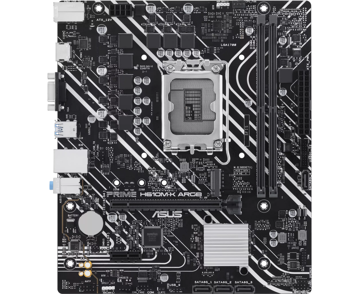Материнская плата ASUS Prime H610 M-K ARGB (90 MB1 G90-M0 EAY0)