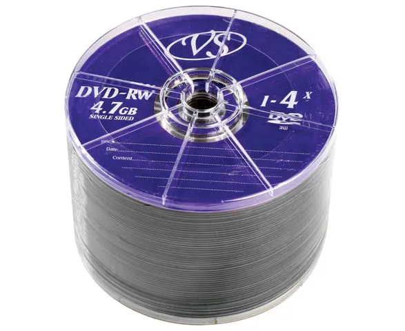 Диск DVD-RW VS (VSDVDRWB5001) 4.7 Gb, 4x, Bulk (50), (50/600).