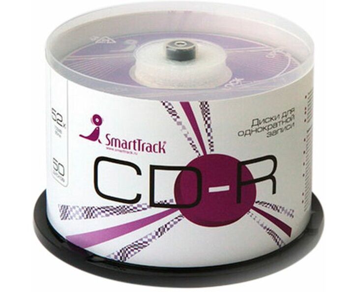 Диск CD-R Smart Track ST000151, 700 Мб, 52x, Cake Box (упаковка на шпиле) 50шт