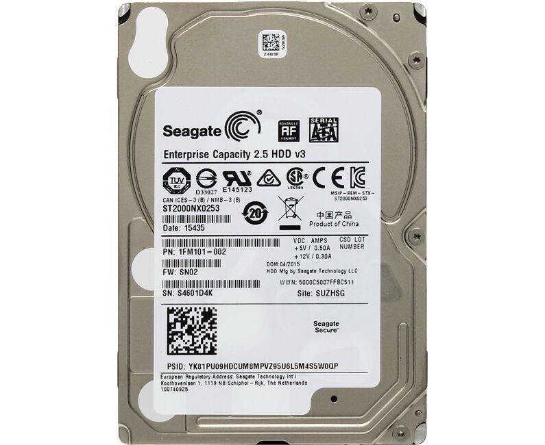 HDD 2.5" 2 Tb 7200rpm SATA-III 128 Mb Seagate Original ST2000 NX0253 Enterprise Capacity
