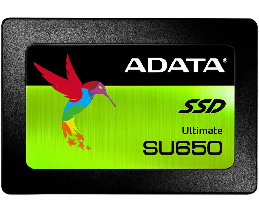 SSD 2.5" 960 Gb SATA3 Adata Ultimate SU650 ASU650 SS-960 GT-R (520/450, IOPS 40/75 K, MTBF 2 M, 3 D NAND, DRAM less, 560 TBW, 0,53 DWPD, RTL)