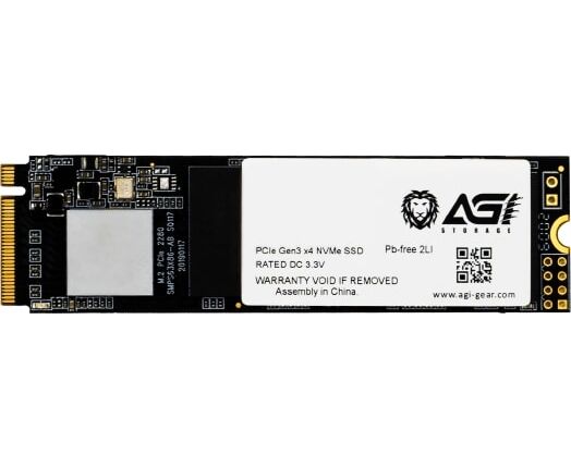 SSD AGI AI198 AGI256 G16 AI198 M.2 2280 256 GB PC Ie Gen3x4 with NV Me, 1936/1217, IOPS 92/241 K, MTBF 1.6 M, 3 D TLC, 100 TBW, 0,36 DWPD, RTL