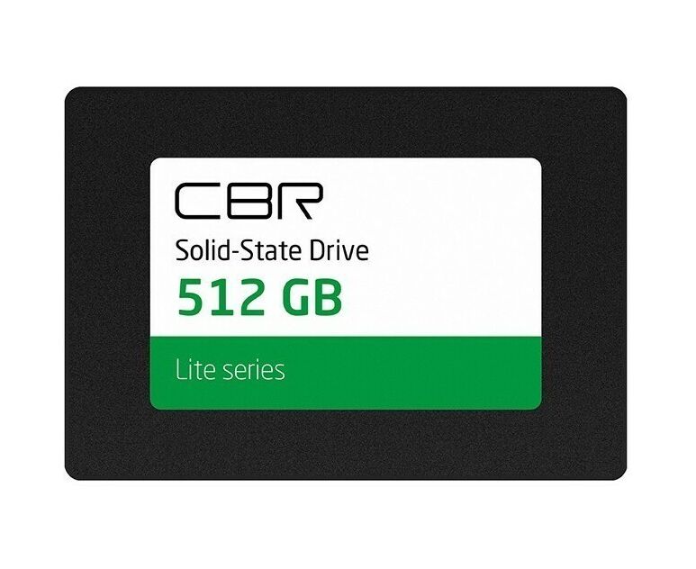 SSD CBR SSD-512 GB-2.5-LT22, серия Lite, 512 GB, 2.5", SATA III 6 Gbit/s, SM2259 XT, 3 D TLC NAND, R/W speed up to 550/520 M
