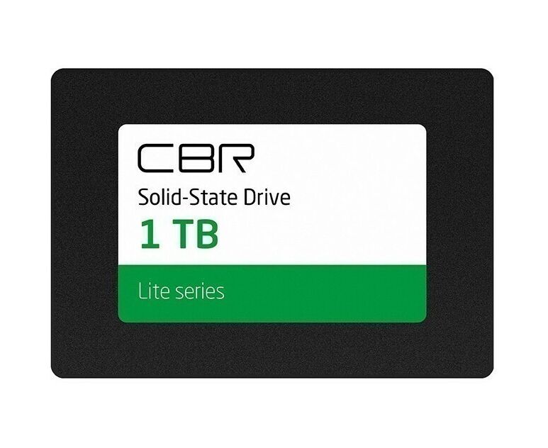 SSD CBR SSD-001 TB-2.5-LT22, серия Lite, 1024 GB, 2.5", SATA III 6 Gbit/s, SM2259 XT, 3 D TLC NAND, R/W speed up to 550/520