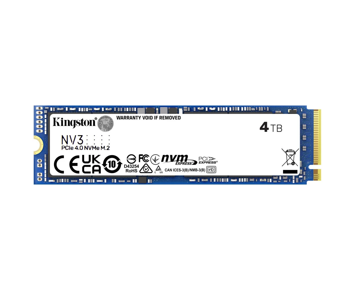 SSD Kingston NV3 SNV3 S/4000 G, 4000 GB, M.2(22x80mm), NV Me, PC Ie 4.0 x4, R/W 6000/5000 MB/s, TBW 1280, DWPD 0.3