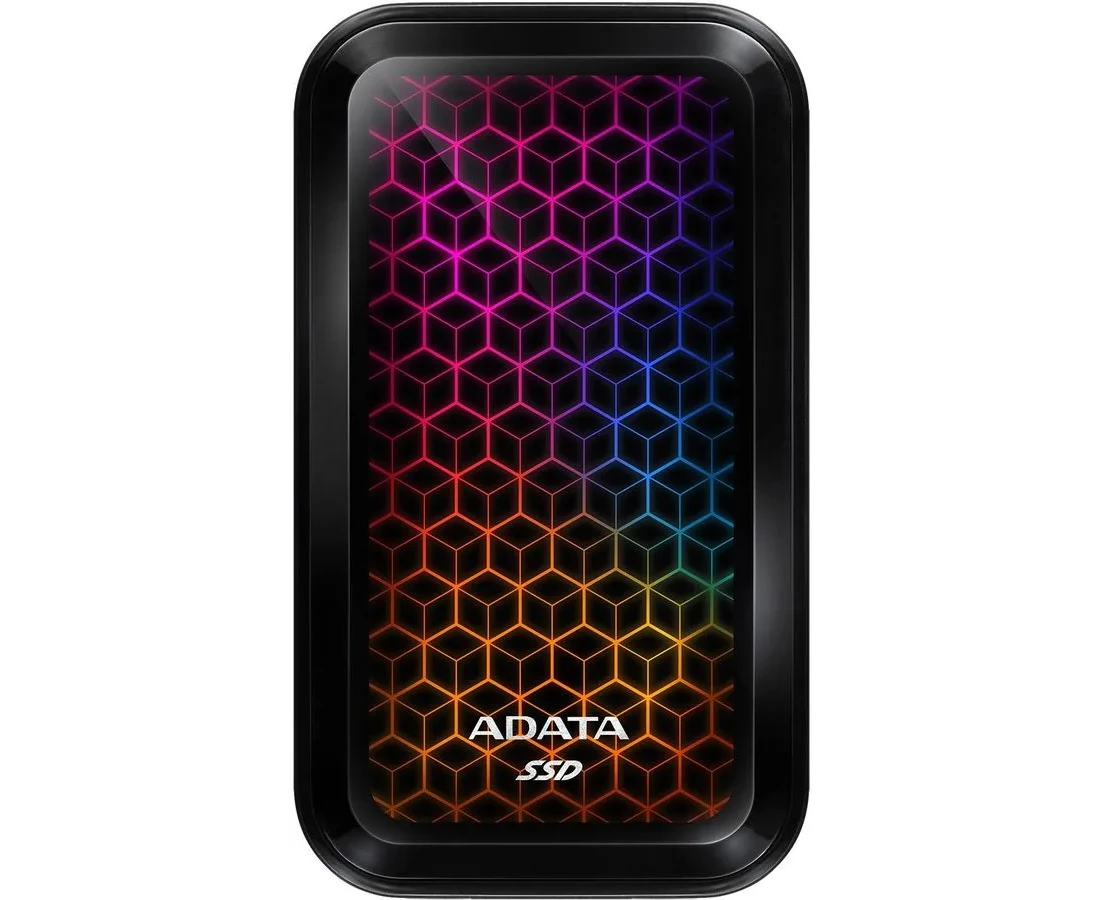 Внешний SSD ADATA SE770 G (ASE770 G-1 TU32 G2-CBK) Black1.0 Tb (USB3.2 gen 2 type C, 1000/800 Mbs, 99x58x18mm,138g, RGB, OTG, PS5/XBOX совместим)