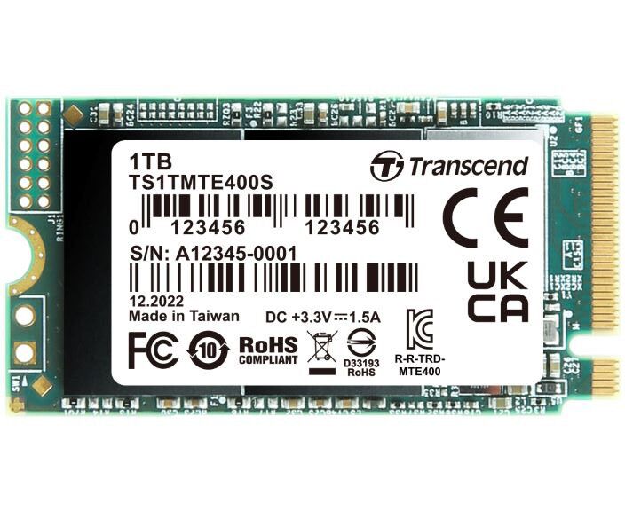 SSD 1 TB Transcend MTE400 S TS1 TMTE400 S, 3 D TLC NAND, M.2 2242 ,PCI-E 4x R/W - 2000/1700 MB/s