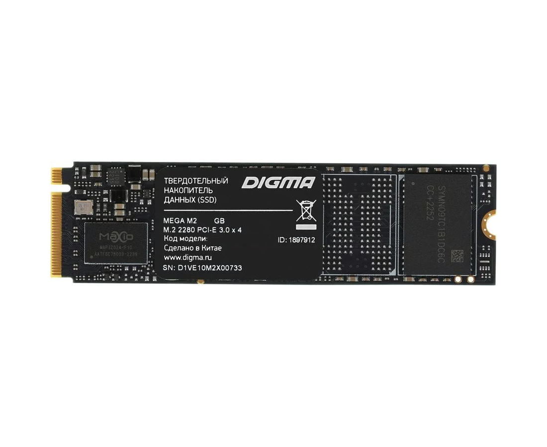 SSD Digma Mega M2 (DGSM3512 GM23 T) PCI-E 3.0 x4 512 Gb M.2 2280