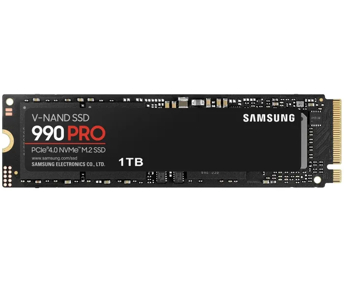 SSD Samsung 990 Pro Black (MZ-V9 P1 T0 B/AM) M.2 2280 1 TB PCI-E 4.0 x4, V-NAND 3-bit MLC, 7450/6900, 600 TBW