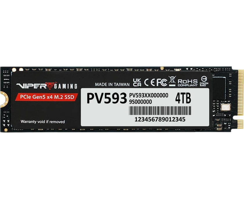 SSD Patriot Viper VP593 PV593 P4 TBM28 H 4 ТБ, M.2 2280, PC Ie 5.0 x4, NV Me, M.2