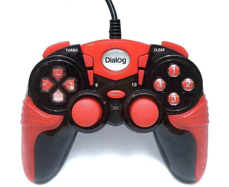 Геймпад Dialog GP-A15 Action - вибрация, 12 кнопок, USB, черно-красный