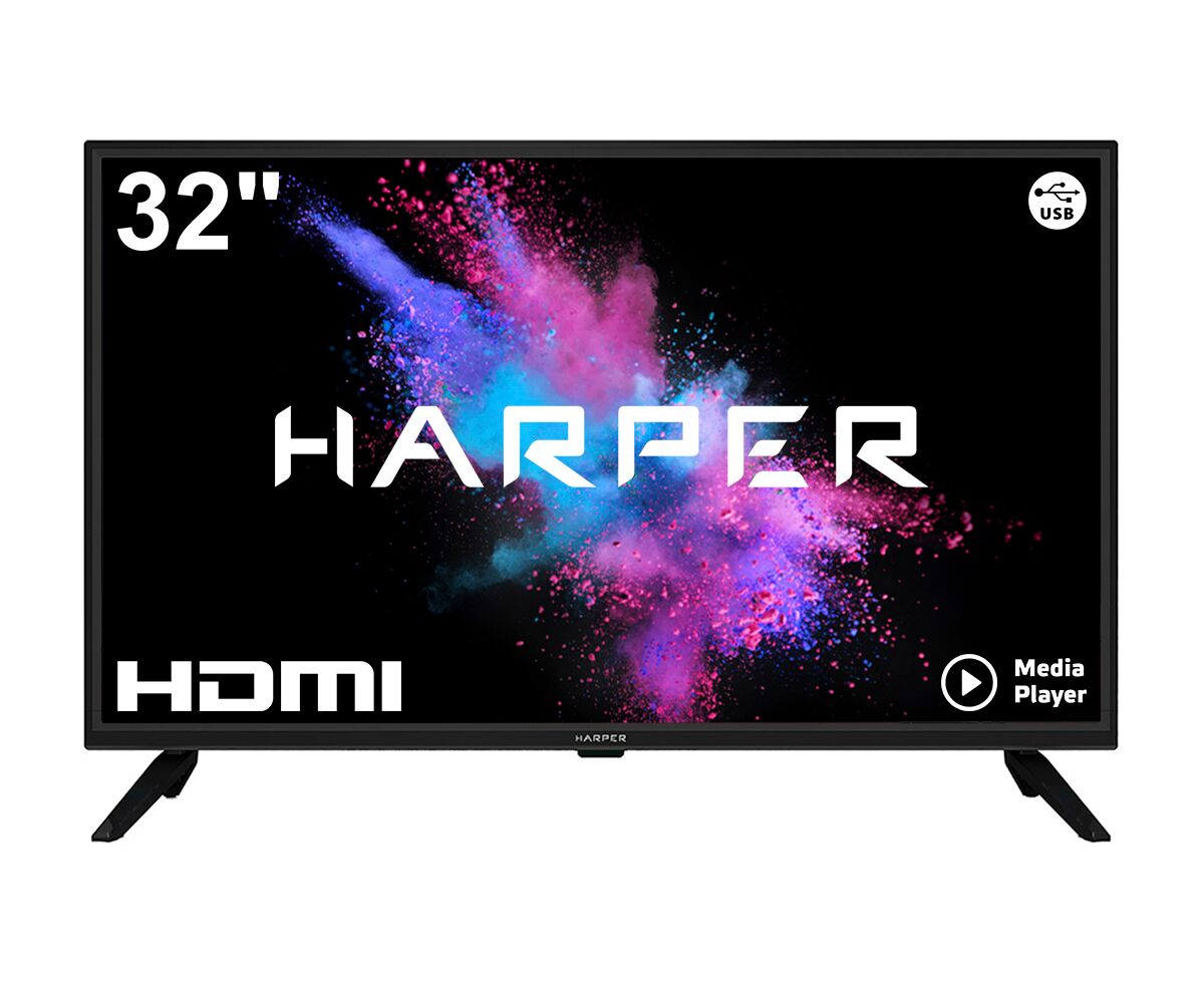 32" Телевизор Harper 32 R470 T чёрный 1366x768, HD READY, 50 Гц