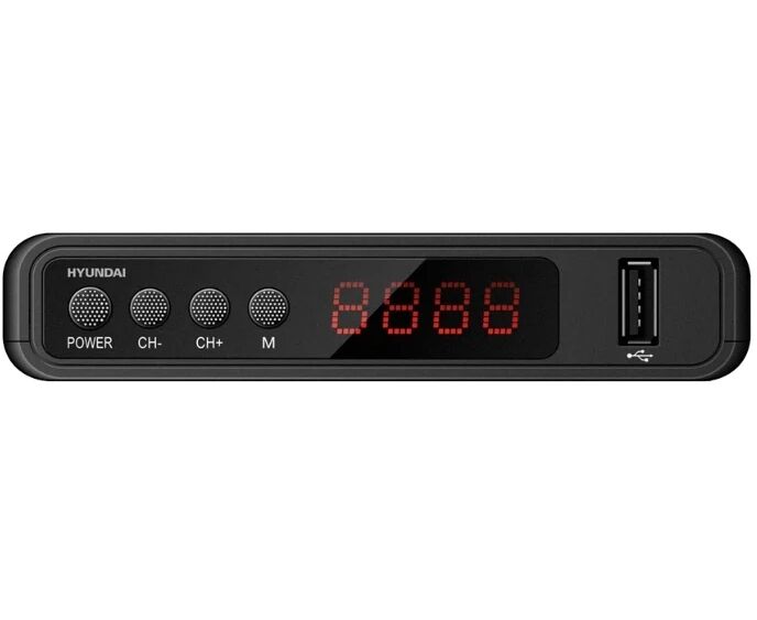 Ресивер DVB-T2 Hyundai H-DVB520 черный DVB-T, DVB-T2, IPTV