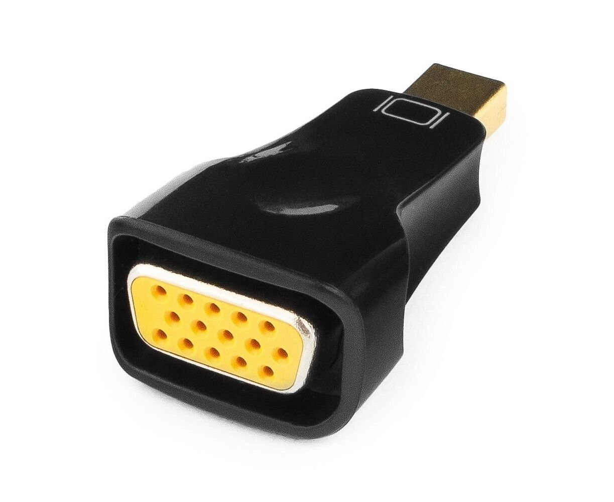 Конвертер Mini DP-1.1a (папа) - D-SUB/VGA (мама), черный, 1920x1200(1080)@60 Hz, поддерживает Apple, Oem, Cablexpert A-m DPM-VGAF-01