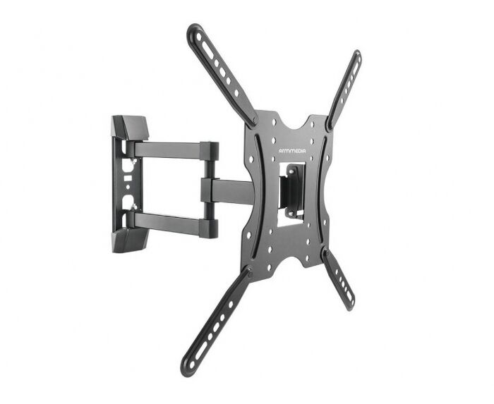 26"-55" Кронштейн Arm media LCD-404 new black Наклонно-поворотный max 30 кг, 4 ст св., нак. +5-15°, пов. 180° от ст. 60-420мм. max VESA 400x400 мм.