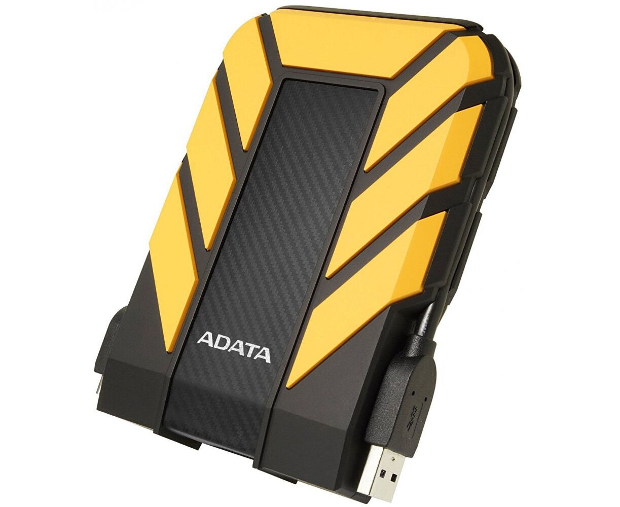 HDD ext 2.5" 1.0 TB USB3.1 ADATA Dash Drive Durable HD710 Pro, прорезиненный, черный/желтый (AHD710 P-1 TU31-CYL) Waterproof/Dustproof/Shockproof, военный стандарт MIL-STD-810 G 516.6