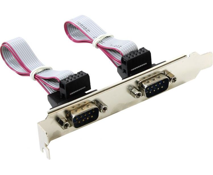 Планка портов на заднюю панель корпуса 2x COM (DB9 Male), ORIENT C088