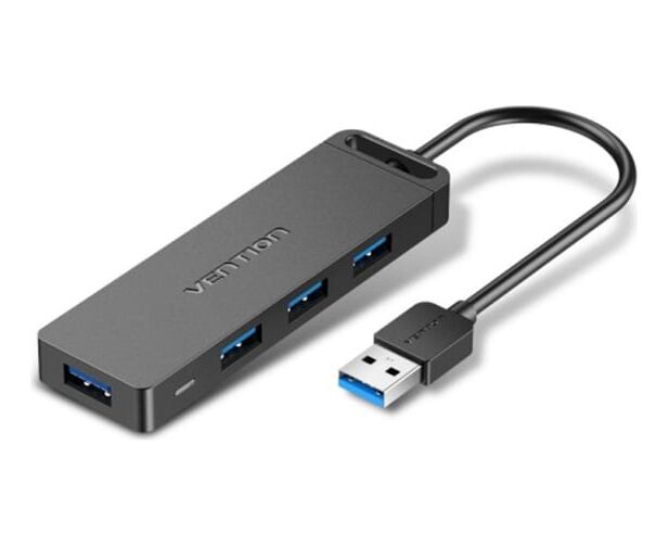Концентратор Vention CHLBB OTG USB 3.0 на 4 порта черный 0.15м